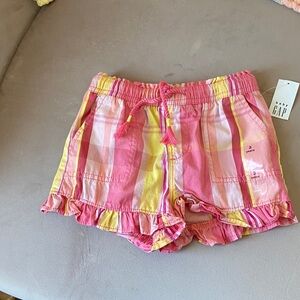 NWT Baby Gap 3T Bright Pink and Yellow Plaid Shorts